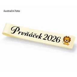 Šerpa světle žlutá pro PRVŇÁKY s lvíčkem