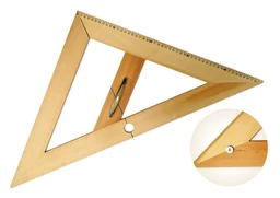 Rovnostranný trojúhelník dřevěný 45* s magnetem, délka 50 cm