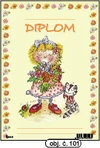 Diplom A5 - Dívka s kyticí  (obj.č. 101)