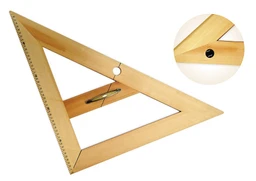 Rovnostranný trojúhelník dřevěný 45* s protiskluzem , délka 50 cm