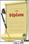 Diplom A5 - Motýl s perem (obj.č. 006)