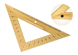 Rovnostranný trojúhelník dřevěný 45* s úhloměrem s protiskluzem, délka 50 cm