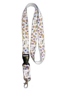 Klíčenka na krk bílá UNICORN (světle modrá)