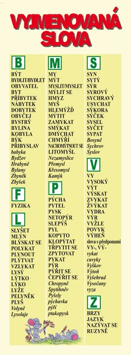 Záložka - vyjmenovaná slova