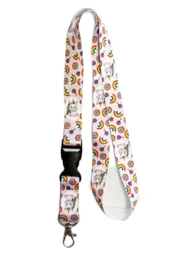 Klíčenka na krk bílá UNICORN (světle růžová)