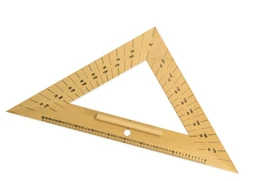 Rovnostranný trojúhelník dřevěný 45* s úhloměrem, délka 50 cm