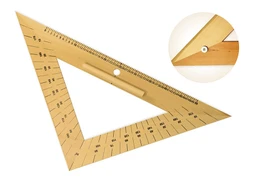 Rovnostranný trojúhelník dřevěný 45* s úhloměrem s magnetem, délka 50 cm