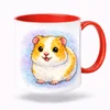 Plastový bílý hrnek KŘEČEK s červeným vnitřkem a uchem 300 ml (oboustranný potisk)