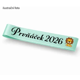 Šerpa světle zelená pro PRVŇÁKY s lvíčkem